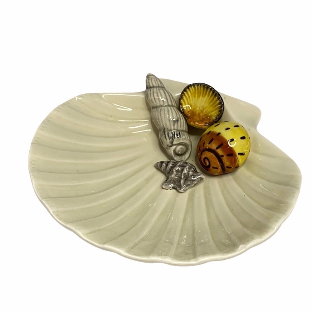 Fitz and Floyd Cream Ceramic Soap Dish Nautical